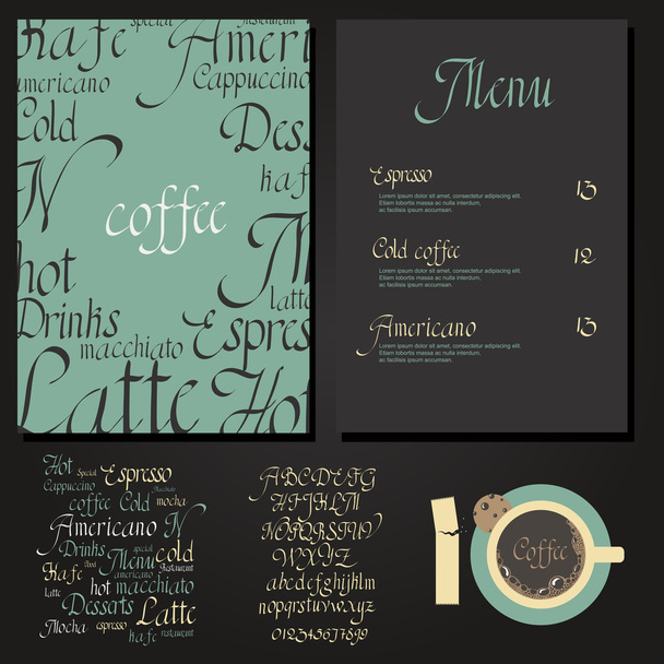 Kávový nápoj menu - Vektor, obrázek