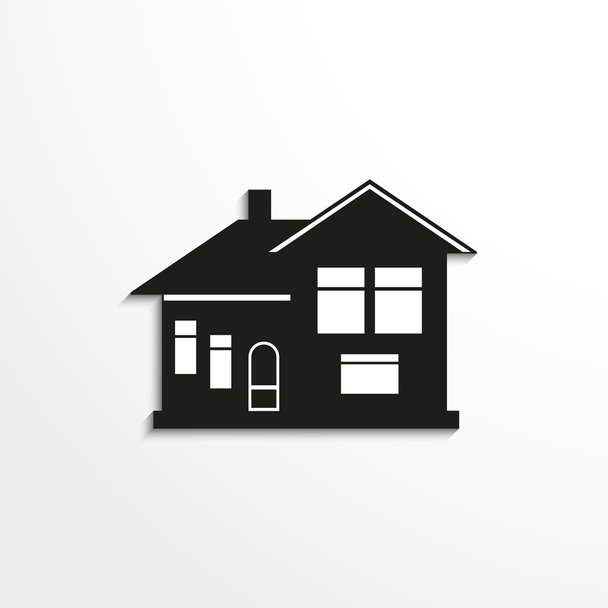 House. Vector icon. Black and white image on a light background. - Вектор, зображення