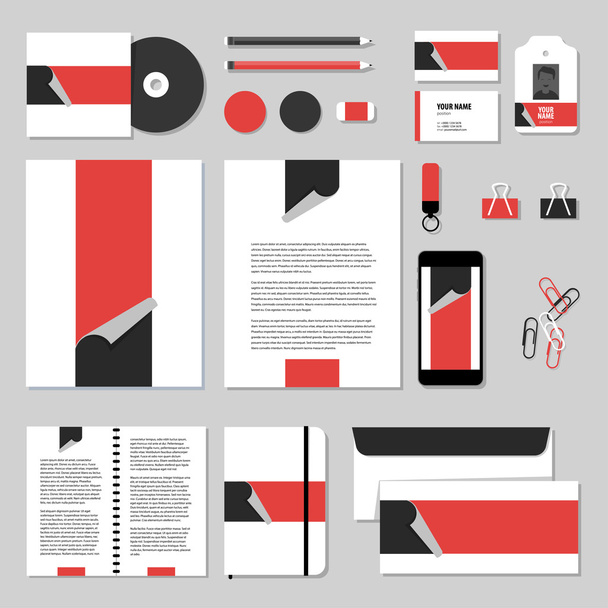 Corporate identity business set design. Vector stationery template design with Stickers. Documentation for business. - Vektor, obrázek