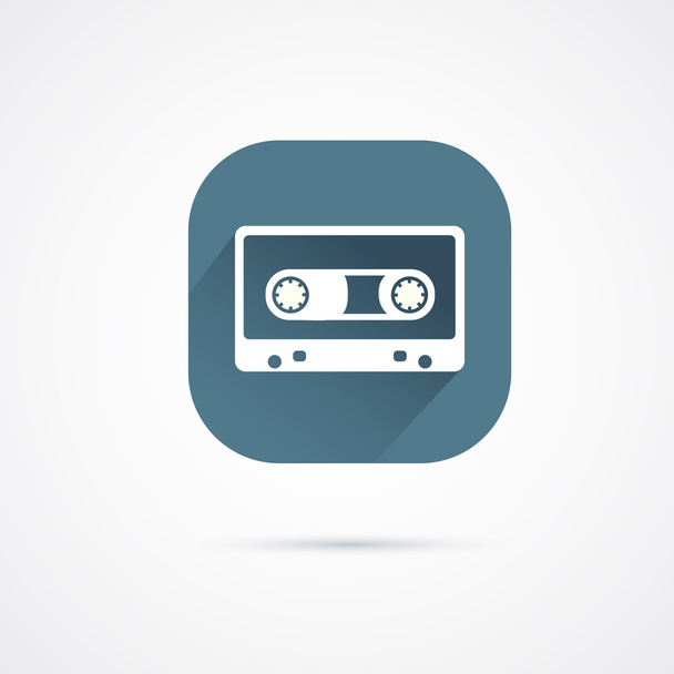 White cassette icon - Vecteur, image
