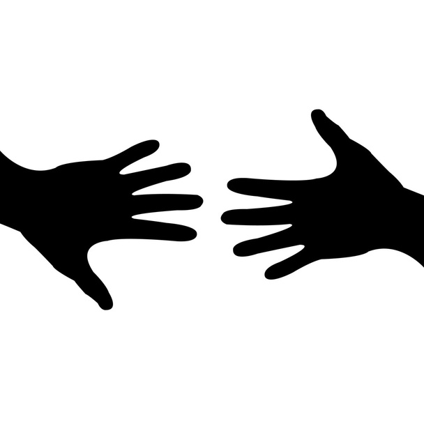 Silhueta mão, ajudando a mão
 - Vetor, Imagem