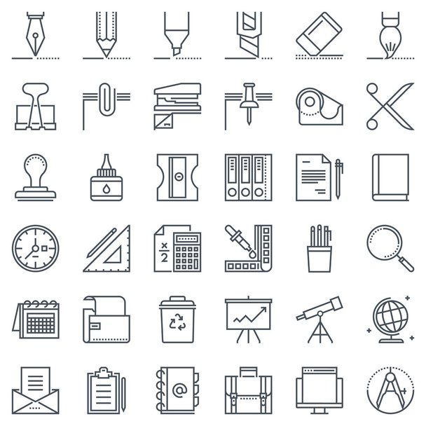 Harminc hat office eszközök ikon készlet - Vektor, kép