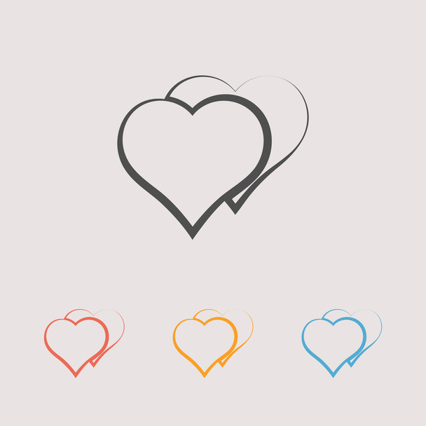 Heart sign icons set - Vettoriali, immagini