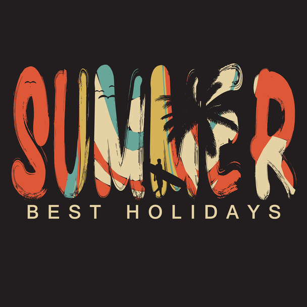 Summer best holidays background - Vektör, Görsel