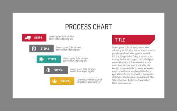 Vorlage für fünf Schritte Prozessdiagramm - Vektor, Bild
