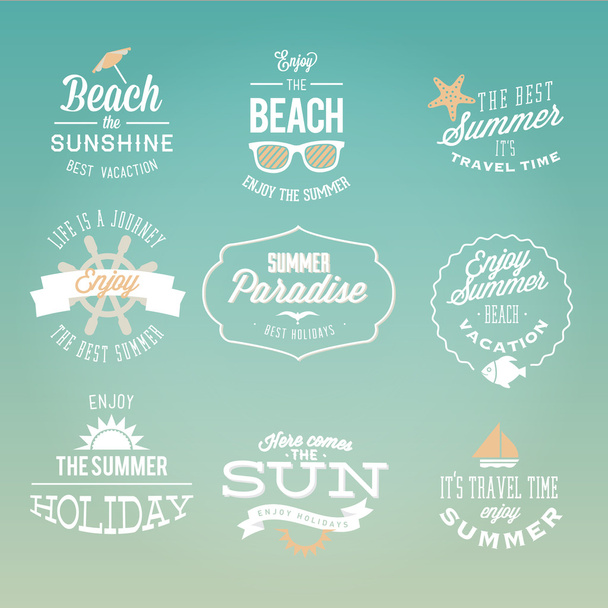 Vintage summer typography design - Διάνυσμα, εικόνα