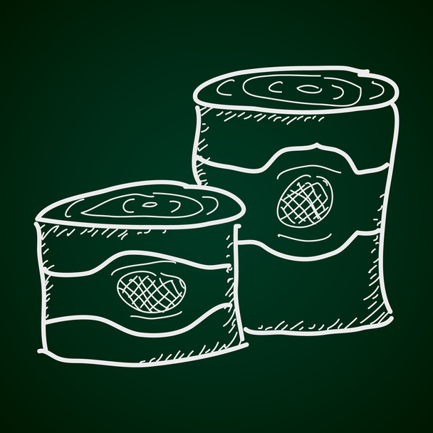 Simple doodle of some tin cans - Vector, Image