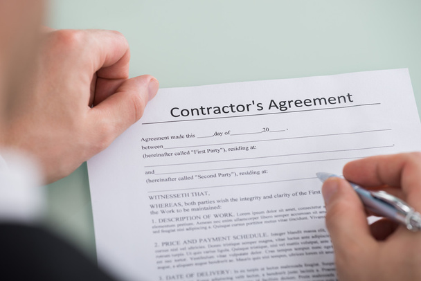 Contractor's Agreement Form - Photo, image