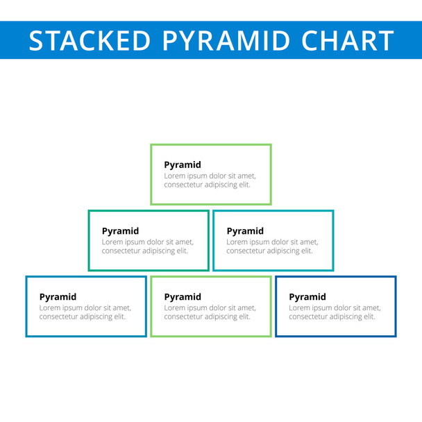 Stacked pyramid chart template 2 - Vektor, kép