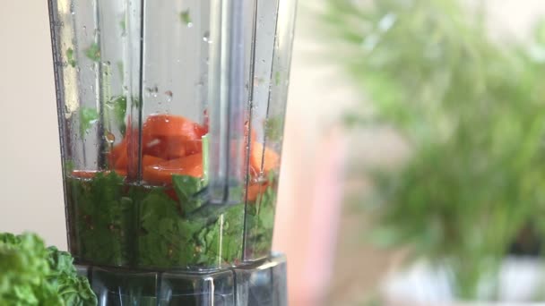 blending vegetables in blender - Footage, Video
