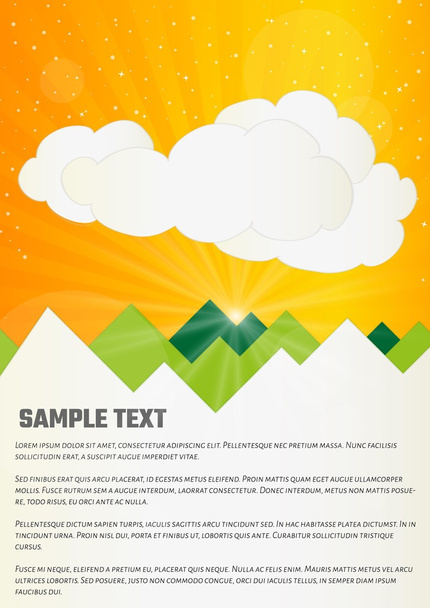 wolken en heuvels infographics - Vector, afbeelding