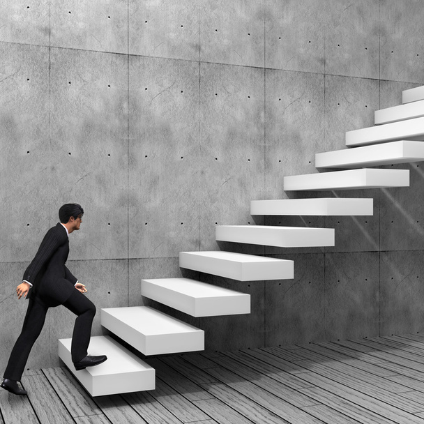 hombre de negocios escalando escalones
 - Foto, Imagen