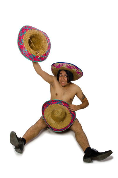 nudo messicano uomo isolato su bianco - Foto, immagini