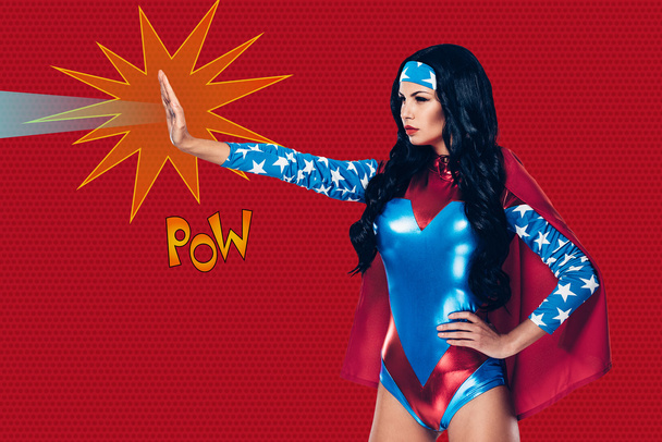 young woman in superhero costume - Photo, image
