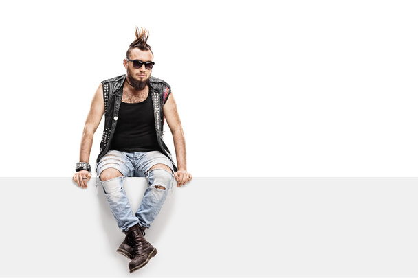 Young punk rocker with a Mohawk hairstyle  - Photo, Image