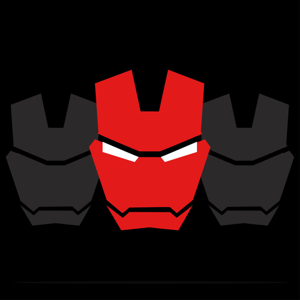 A fekete háttér piros maszk szuperhős - Vektor, kép