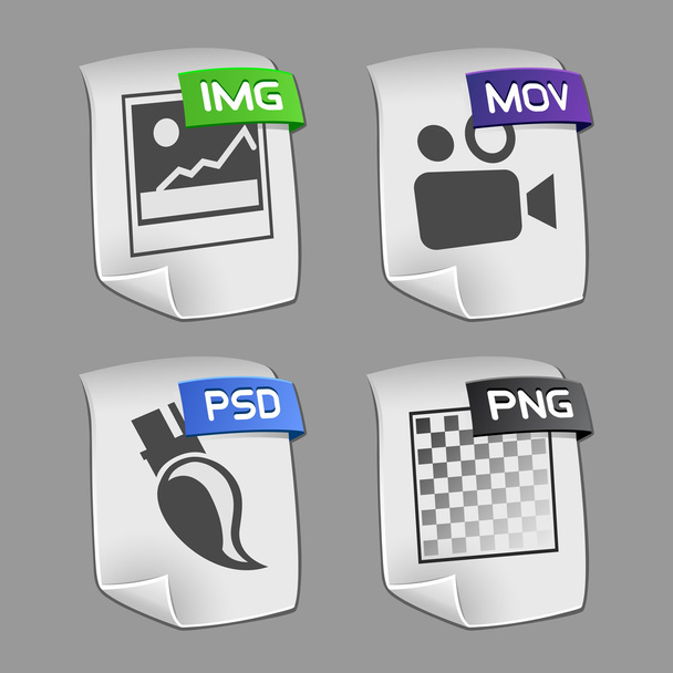 Icons of files Collection - Vektor, kép