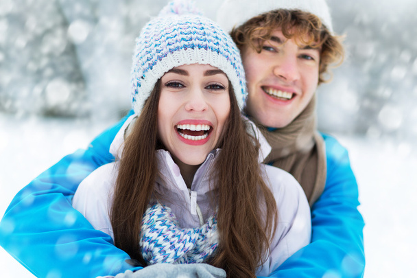 Couple in Winter Clothing - Photo, Image