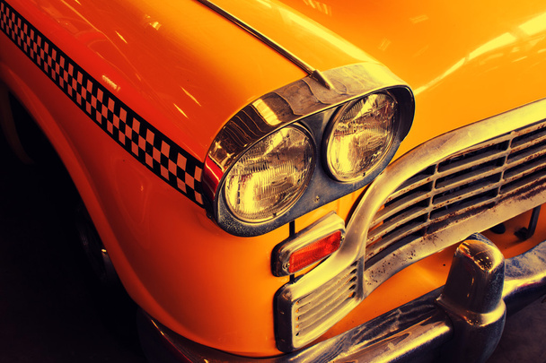Yellow Cab Taxi, Color detail on the headlight of Taxi Checker - Fotografie, Obrázek