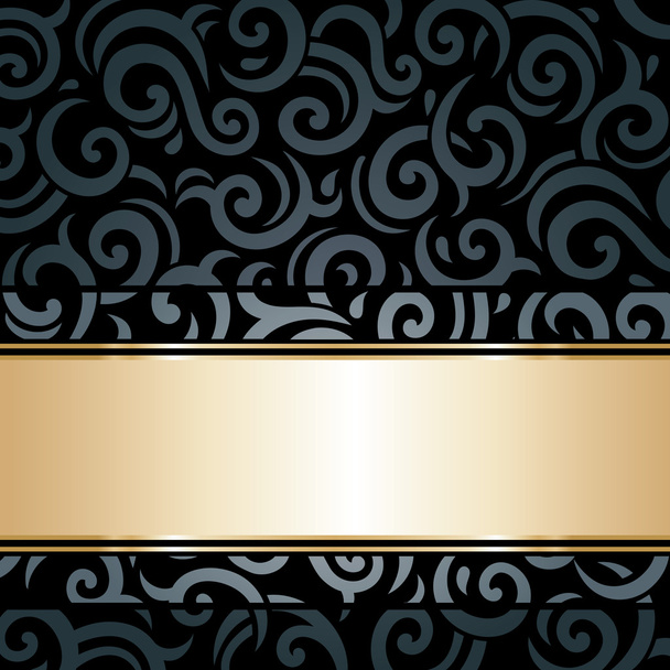 Black & gold luxury vintage wallpaper background - Vector, Image