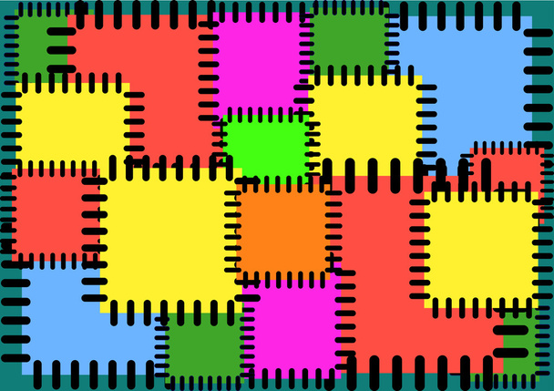 the background in the form of quilts from colorful patches - Vector, Image