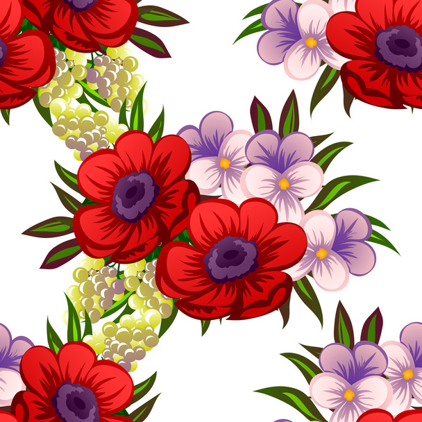 Seamless texture with flowers - Vector, Image