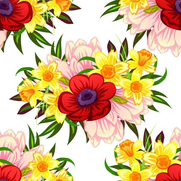 seamless floral pattern - Vektör, Görsel