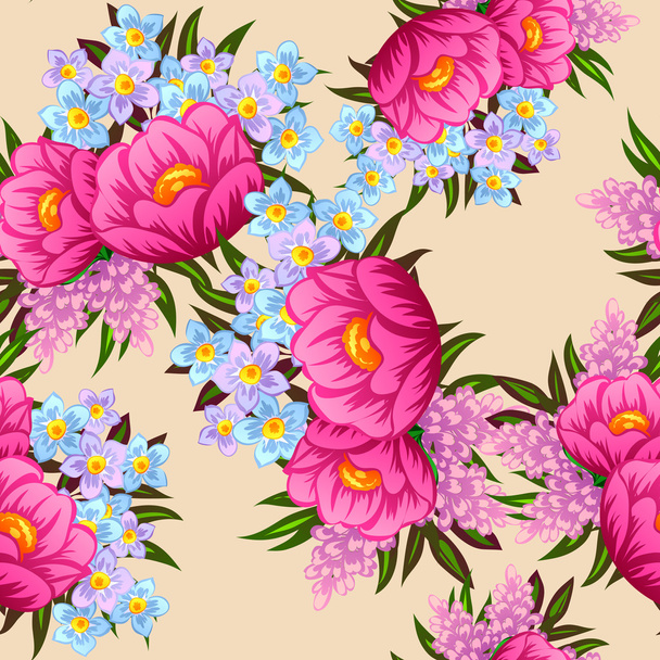 Seamless texture with flowers - Vettoriali, immagini