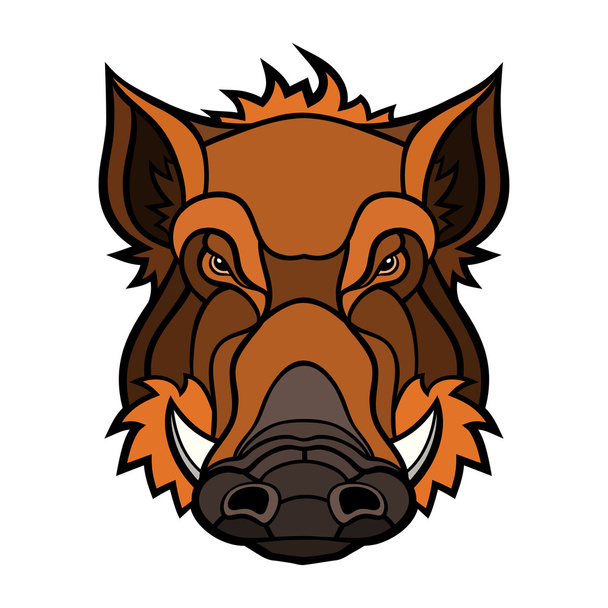 Head of boar mascot color design - Vector, Imagen