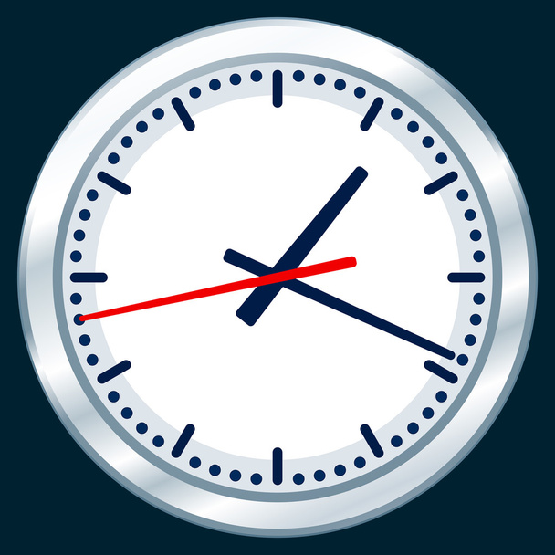 Silver clock icon - Vettoriali, immagini