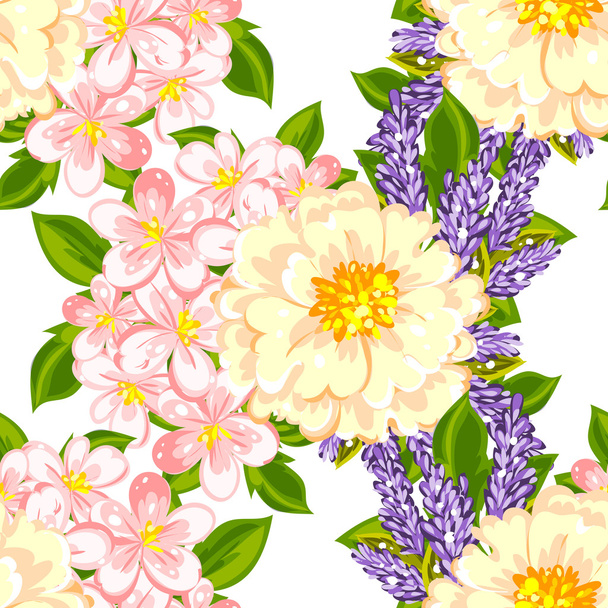 Elegance Seamless background with flower - Vector, imagen