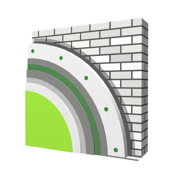 Ізоляція стін з полістиролу 3d схема
 - Фото, зображення
