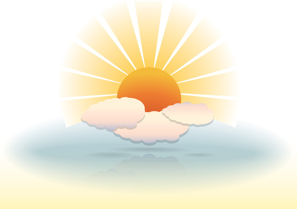 Sunny clouds illustration - Vector, Image
