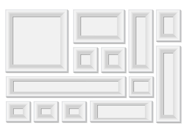 λευκά φωτογραφία πλαίσια σύνολο - Διάνυσμα, εικόνα