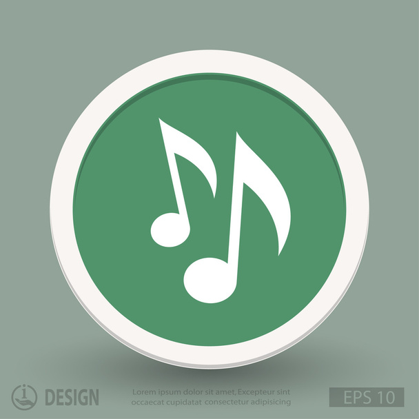 Music notes flat design icon - Vector, Image