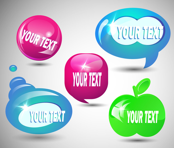 Glass bubbles set for messages - Vector, afbeelding