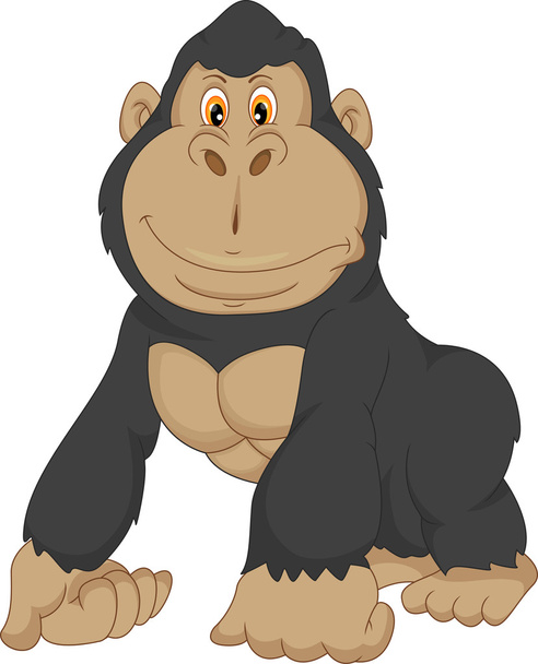 baby gorilla cartoon - Vector, Image