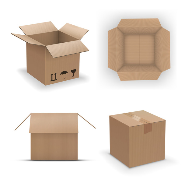 braune Schachtel recyceln - Vektor, Bild