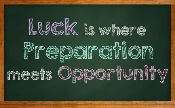 Citation motivationnelle "La chance est là où la préparation rencontre l'opportunité
" - Photo, image