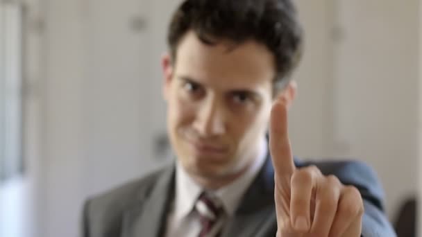 businessman shakes the hand to say no: denial, no permission, stop - Filmagem, Vídeo