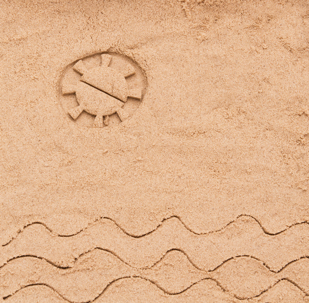 Sol sobre fundo de areia cinética
 - Foto, Imagem