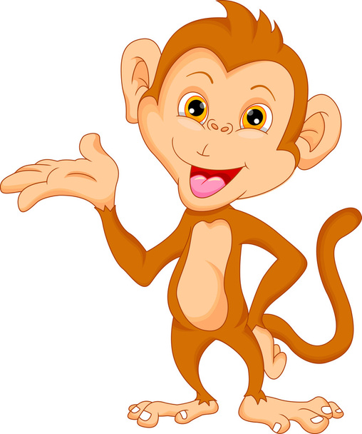 cute monkey cartoon - Vector, Image