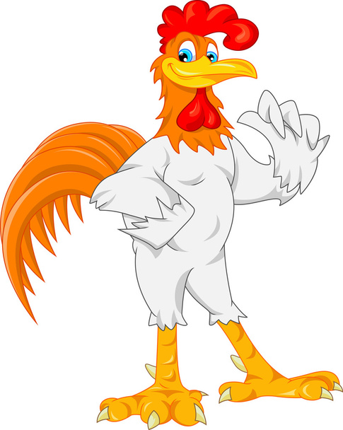 cute rooster cartoon - Vector, Image