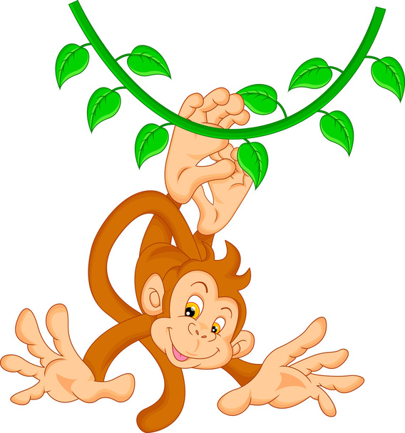 söpö apina sarjakuva - Vektori, kuva
