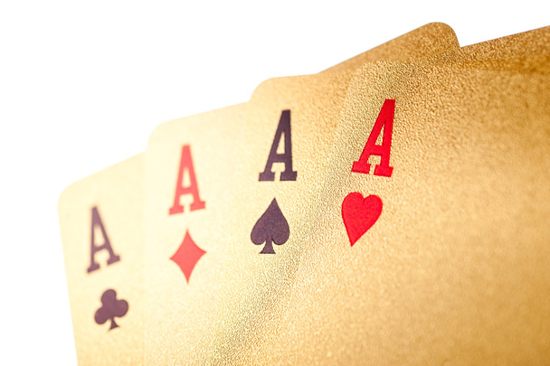 Cartões de poker dourado
 - Foto, Imagem