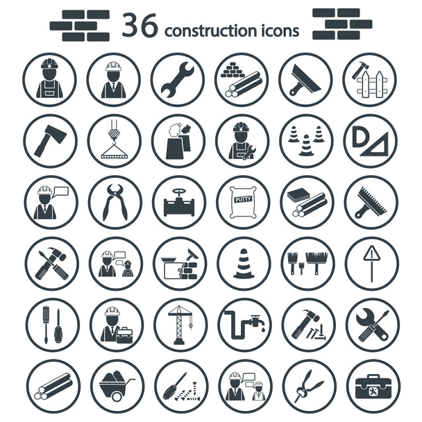 ícone de conjunto de construção
 - Vetor, Imagem
