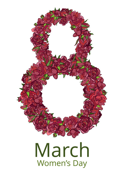 Greeting card with March 8. - Vettoriali, immagini