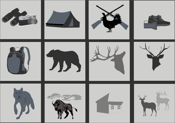 Conjunto de iconos de caza
 - Vector, Imagen