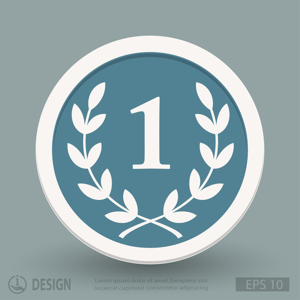 Laurel wreath flat design icon - Διάνυσμα, εικόνα