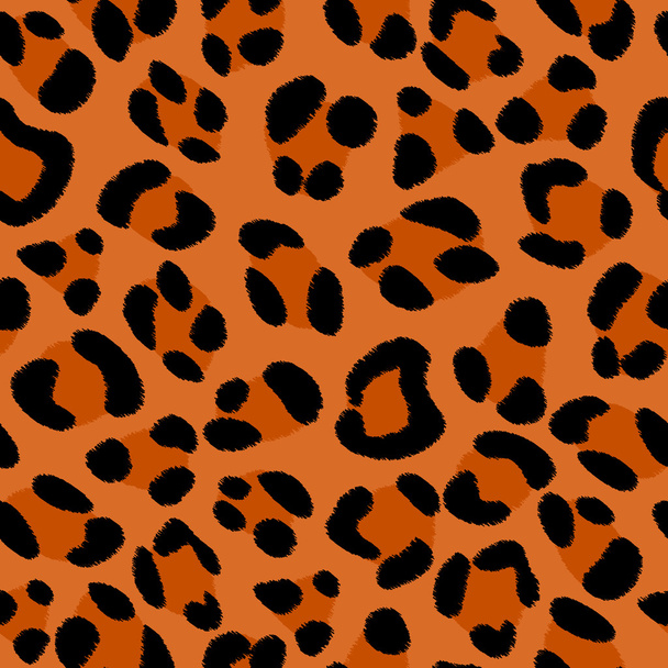 Leopard Print Scribble Seamless Pattern - Vektor, obrázek